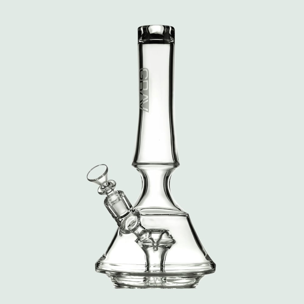 Die GRAV Glasbong Empress 33 cm vereint edles Design, robustes Borosilikatglas & sanfte Züge dank Diamond Percolator – das Premium-Highlight für Kenner!