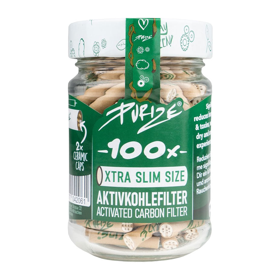 Aktivkohlefilter XTRA-Slim Size von PURIZE im 100er Glas
