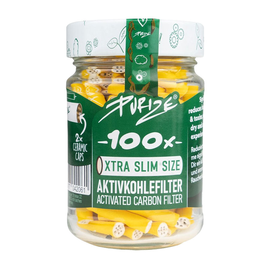 Aktivkohlefilter XTRA-Slim Size von PURIZE im 100er Glas