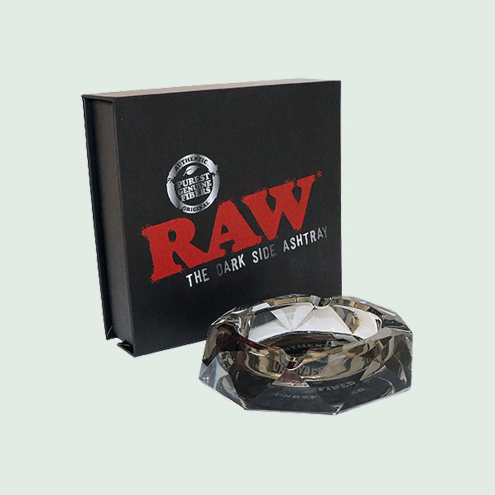RAW Darkside glass ashtray including gift packaging